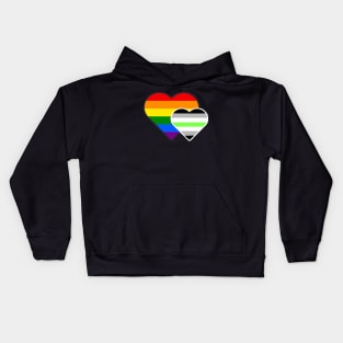 Agender Double Heart Kids Hoodie